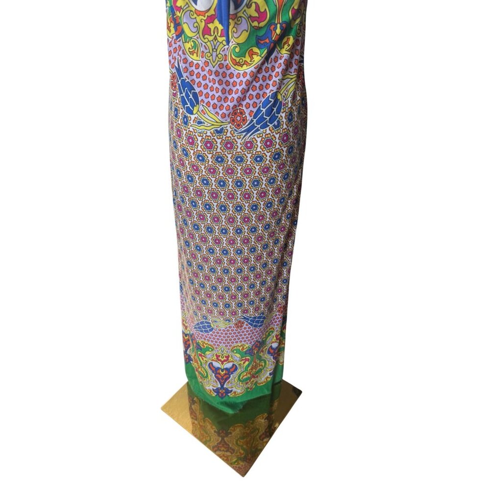 Mon Amie Boho Babydoll Halter Maxi Dress Size L Patchwork Art To Wear Artsy - Picture 7 of 10